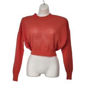 NWT Madewell Orange Mock Neck Dolman Sleeve Cotton Blend Knit Sweater Women XS
